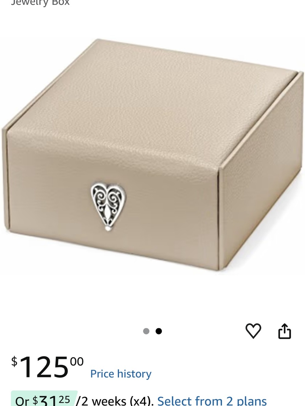Brighton Cream Leather Jewelry Box with Silver Heart Accent - Picture 7 of 7